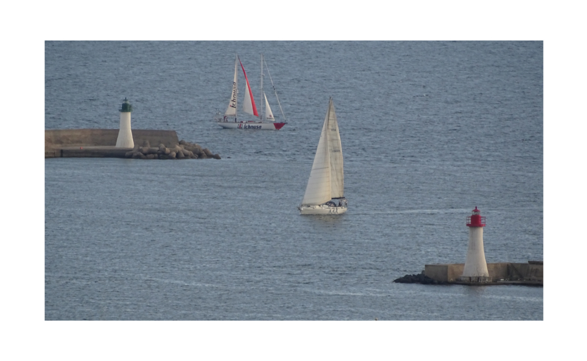 Farbtupfer im Meeresblau - Spruzzo in colore blu